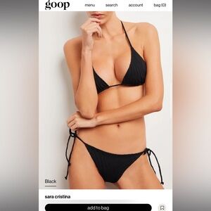 Sara Cristina black mesh triangle bikini set retail $300. Top size S, bottom M